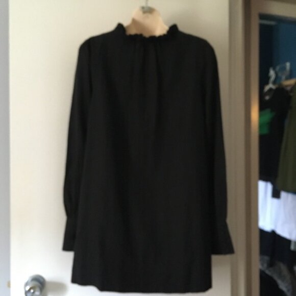 Vintage Juicy Couture Black Silk + Cotton Ruffle Collar Dress 4 - Picture 4 of 6